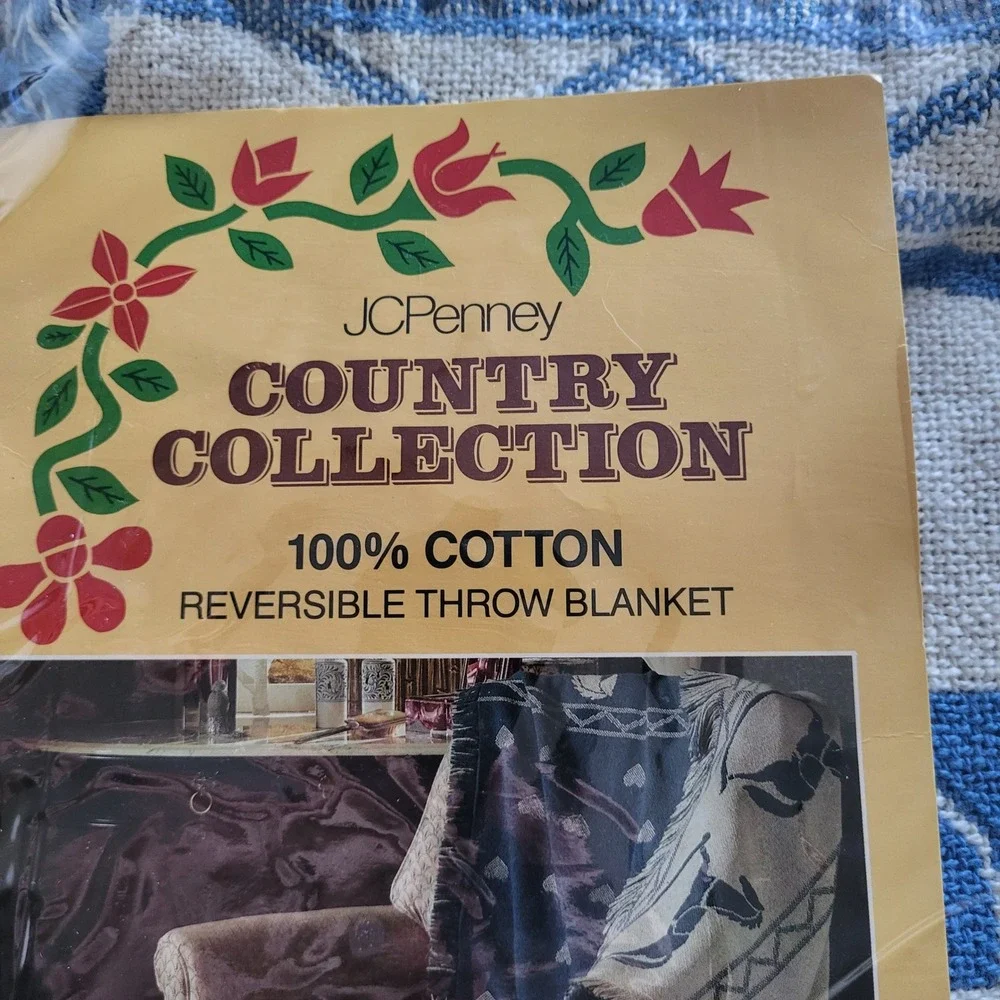 Vintage JCPenney Country Collection Blanket Throw Rocking Horse Loom Woven NOS - Picture 5 of 8